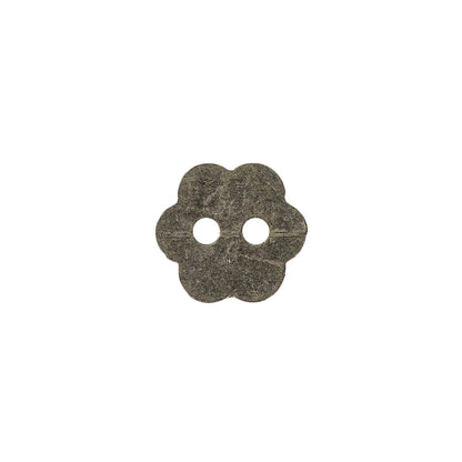Silver Concave 2-Hole Metal Flower Button - 20L/12.5mm Detail