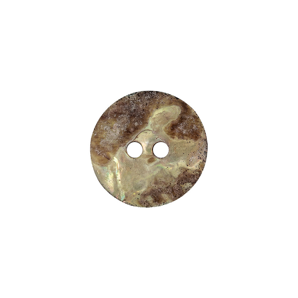Oil Slick Iridescent 2-Hole Shell Button - 24L/15mm Detail