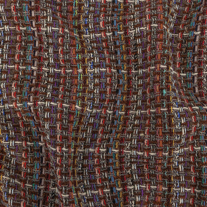 Italian Chocolate Multicolor Blended Wool Tweed