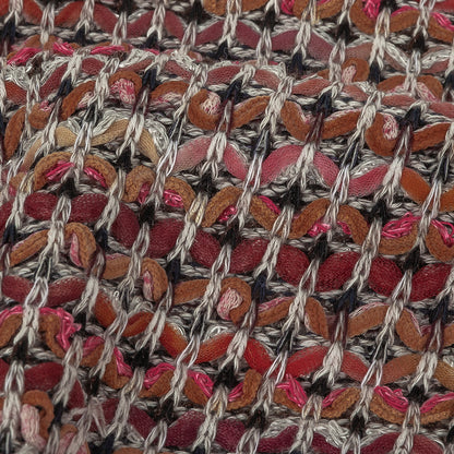 Pink, Peach and Gray Textured Stripes Sweater Knit Detail