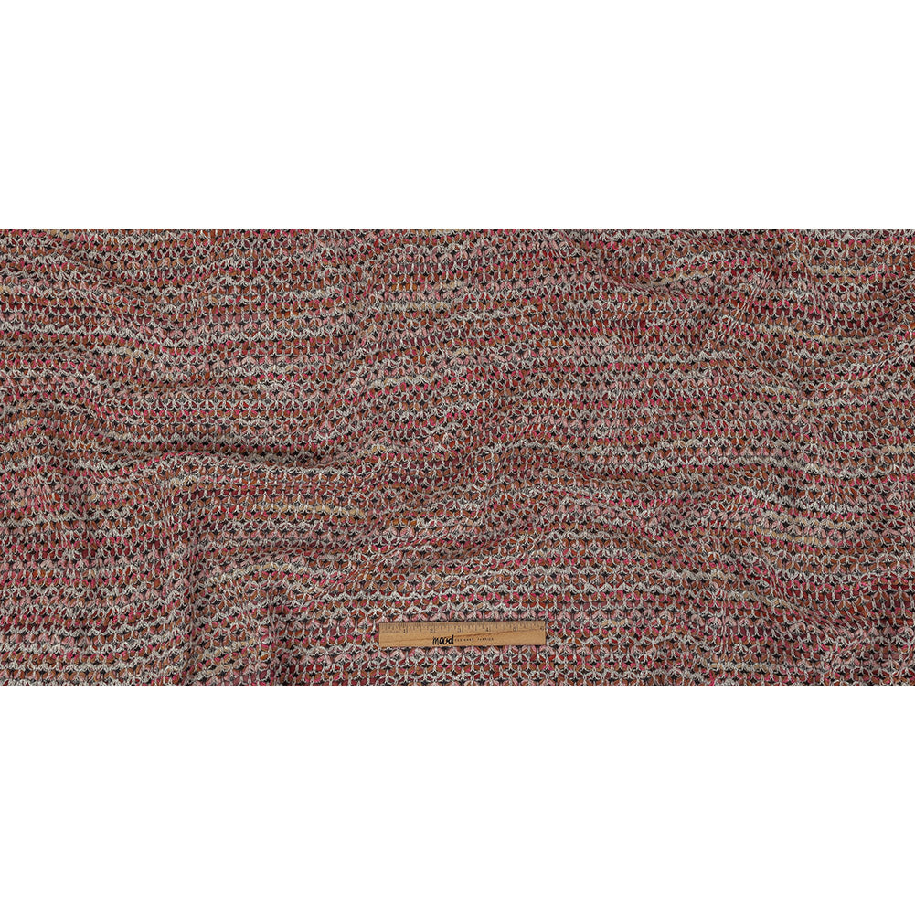 Pink, Peach and Gray Textured Stripes Sweater Knit Full