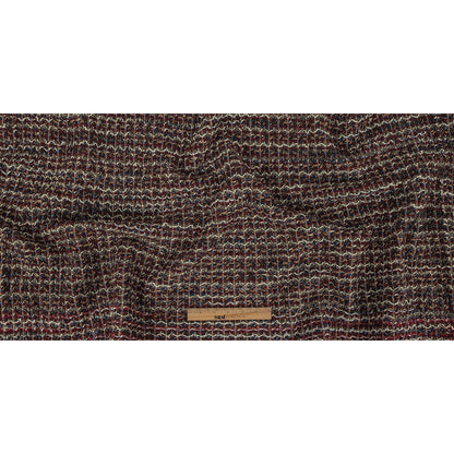 Burgundy, Gray Green and White Loopy Wool Sweater Knit Full