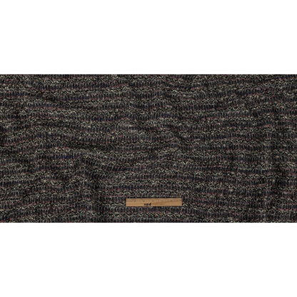 Charcoal, Rose and Metallic Silver Loopy Wool Sweater Knit Full