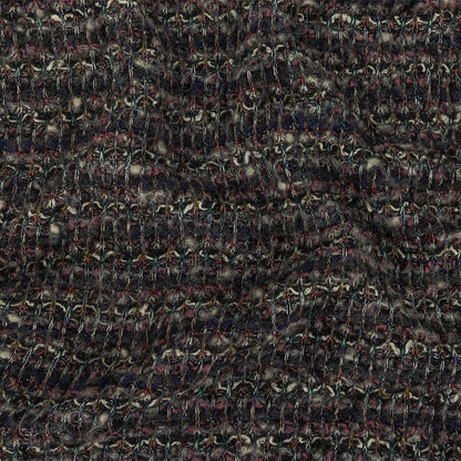 Charcoal, Rose and Metallic Silver Loopy Wool Sweater Knit