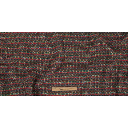 Red, Green and Brown Chunky Stripes Wool Knit Full