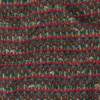 Red, Green and Brown Chunky Stripes Wool Knit