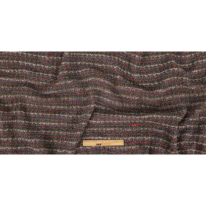 Hunter, Coral and Gray Stripes Boucled Wool Sweater Knit Full