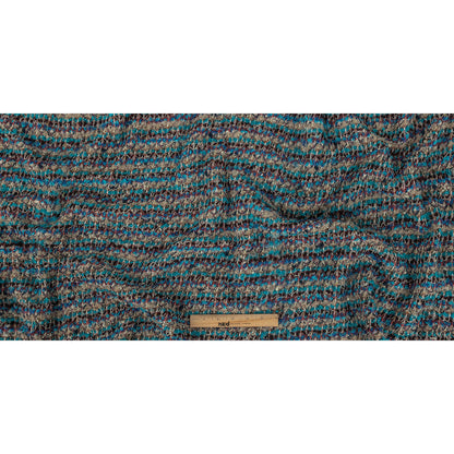 Turquoise, Blue, and Gray Loopy Wool Sweater Knit Full