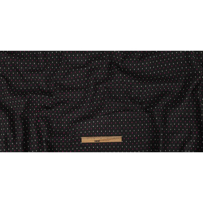 Black, White and Magents Diamonds Brushed Blended Cotton Jacquard Full