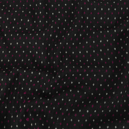 Black, White and Magents Diamonds Brushed Blended Cotton Jacquard
