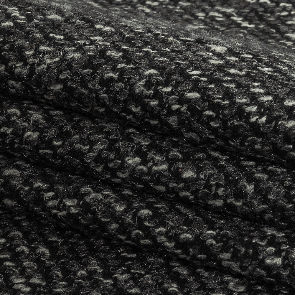 Black, Griffin and Lightest Sky Boucled Twill Folded