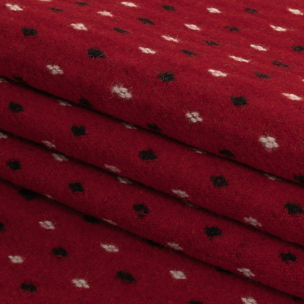 Tomato Puree, Vanilla Ice and Black Diamonds Brushed Blended Cotton Jacquard Folded
