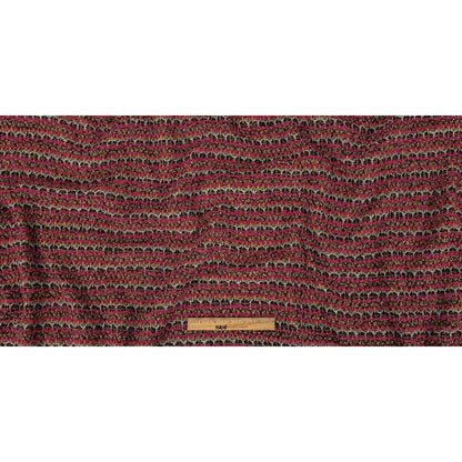 Italian Hot Pink, Gray and Mustard Stripes Wool Boucle Sweater Knit Full