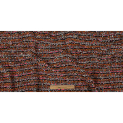 Italian Pumpkin, Drizzle, and Fandango Pink Striped Wool Boucle Knit Full