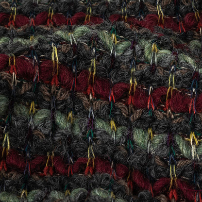 Italian Burgundy, Raven and Brunette Striped Chunky Wool Knit Detail