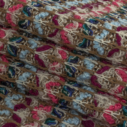 Teal, Sky, Fuchsia, and Magenta Wool Sweater Knit Folded