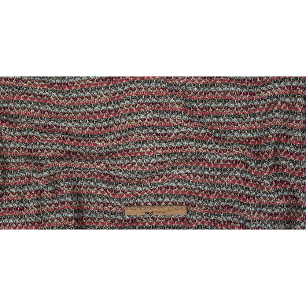 Teal, Sky, Fuchsia, and Magenta Wool Sweater Knit Full