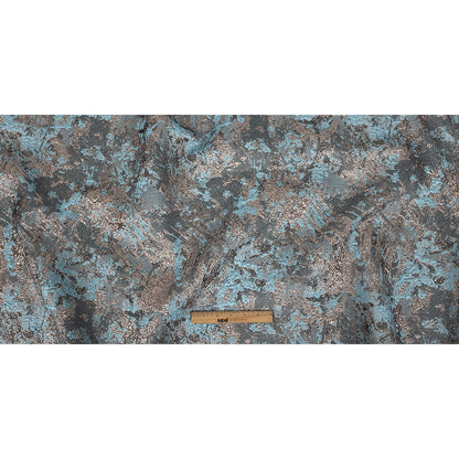 Sky and Rose Gold Abstract Metallic Brocade Full