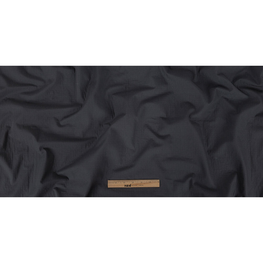 Navy Cotton Double Cloth with Striped Faux Quilting Folded