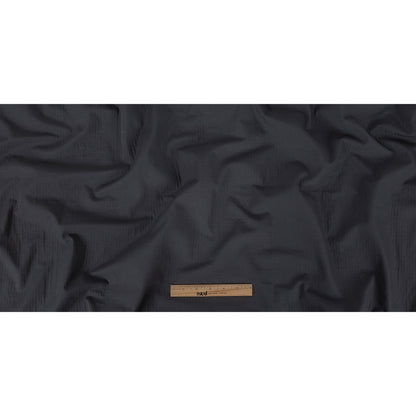 Navy Cotton Double Cloth with Striped Faux Quilting Folded
