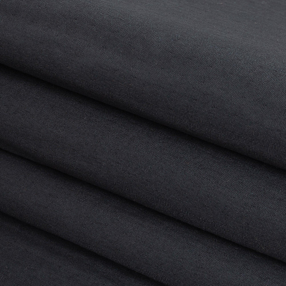 Navy Cotton Double Cloth with Striped Faux Quilting Detail
