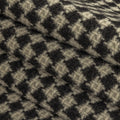Black and White Houndstooth Wool Coating Folded