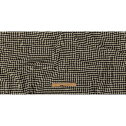 Black and White Houndstooth Wool Coating Full