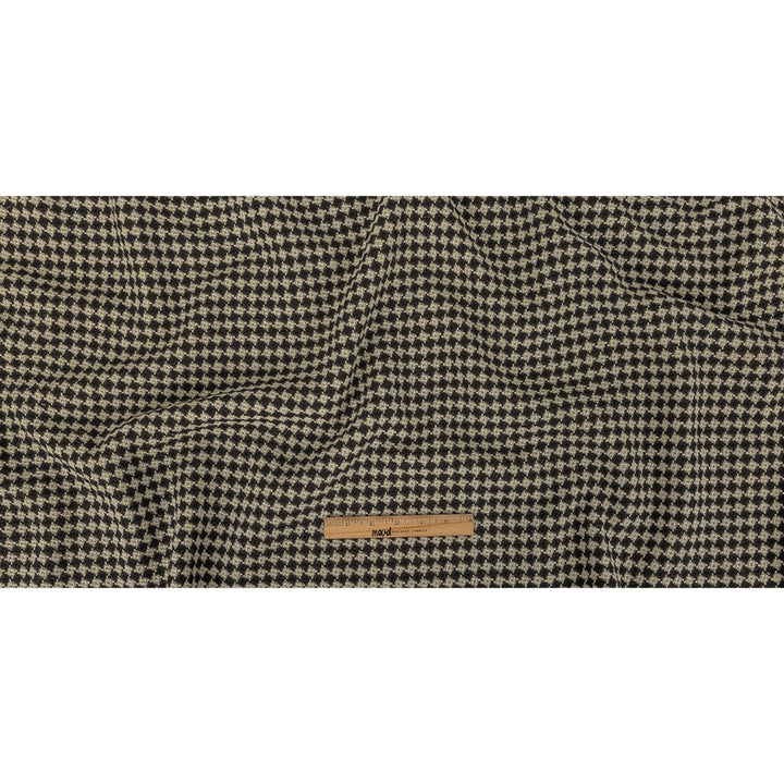 Black and White Houndstooth Wool Coating Full