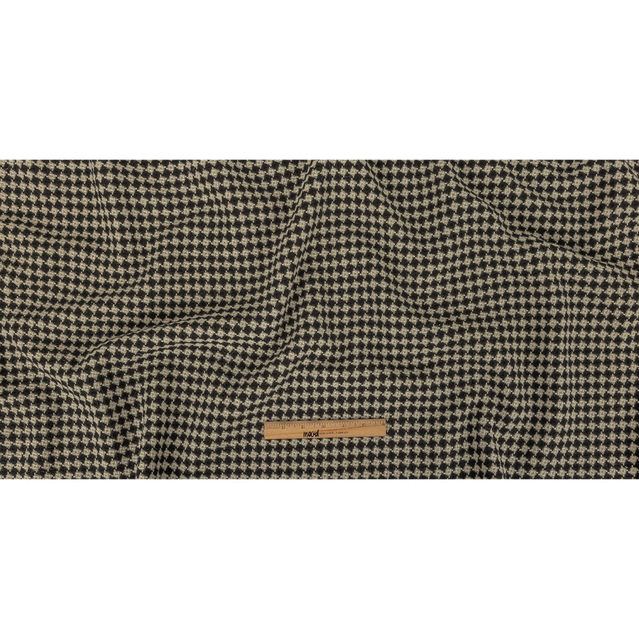 Black and White Houndstooth Wool Coating Full