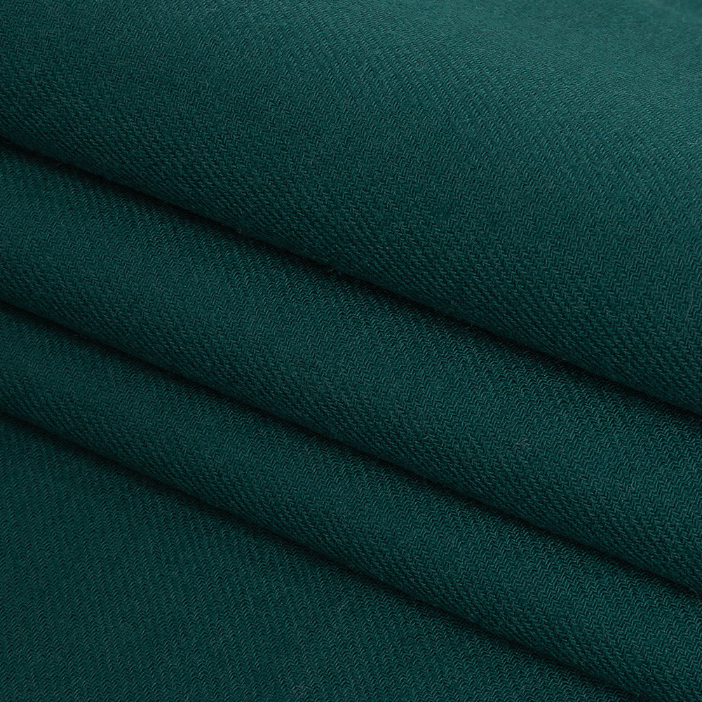Teal Double Cloth Wool Twill Folded