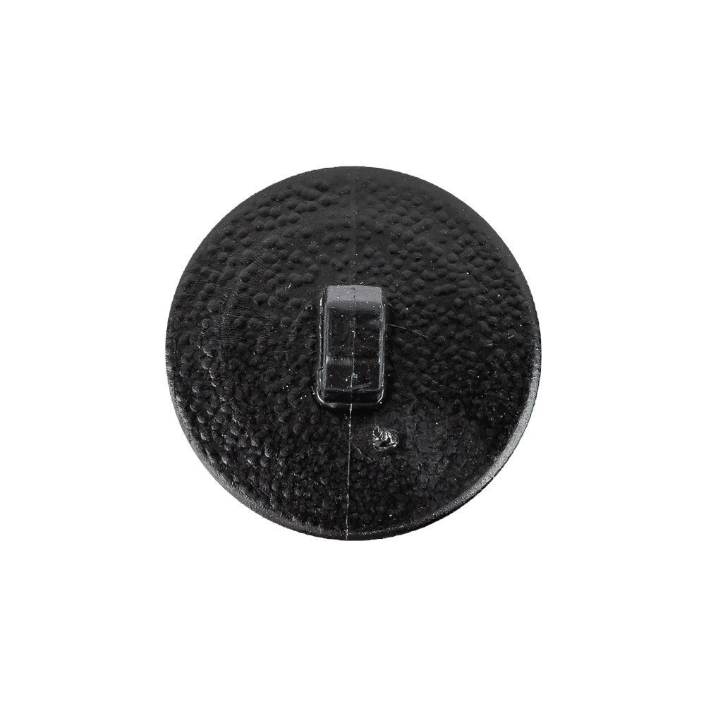 Italian Shiny Black Basketweave Embossed Faux Leather Button - 36L/23mm Detail