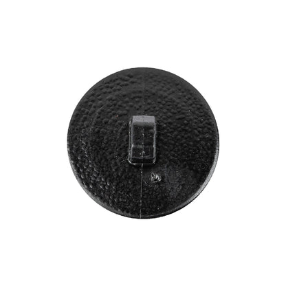 Italian Shiny Black Basketweave Embossed Faux Leather Button - 36L/23mm Detail