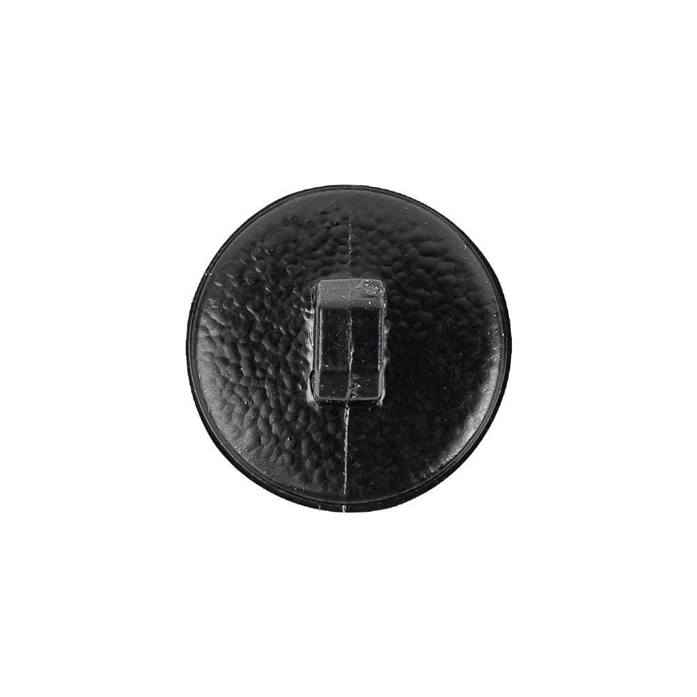 Italian Shiny Black Basketweave Embossed Faux Leather Button - 32L/20mm Detail