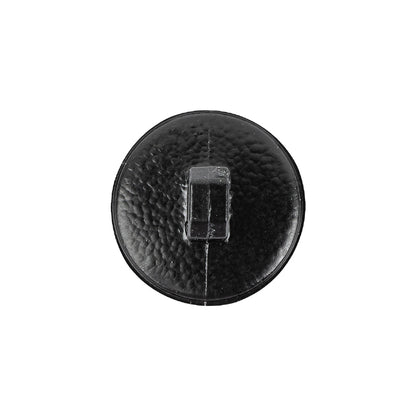 Italian Shiny Black Basketweave Embossed Faux Leather Button - 32L/20mm Detail