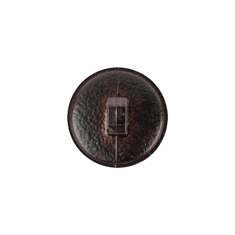 Italian Dark Brown Basketweave Embossed Faux Leather Button - 28L/18mm Detail