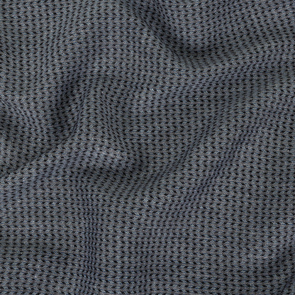 Italian Blue, Black, and White Chevrons Rayon Dobby Shirting