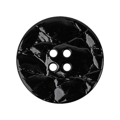Italian Glossy Deep Roast Abstract Molded 4-Hole Faux Leather Button - 44L/28mm