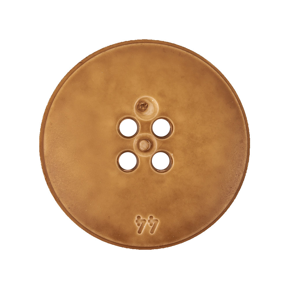Italian Matte Luggage Abstract Molded 4-Hole Faux Leather Button - 44L/28mm Detail