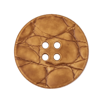 Italian Matte Luggage Abstract Molded 4-Hole Faux Leather Button - 44L/28mm
