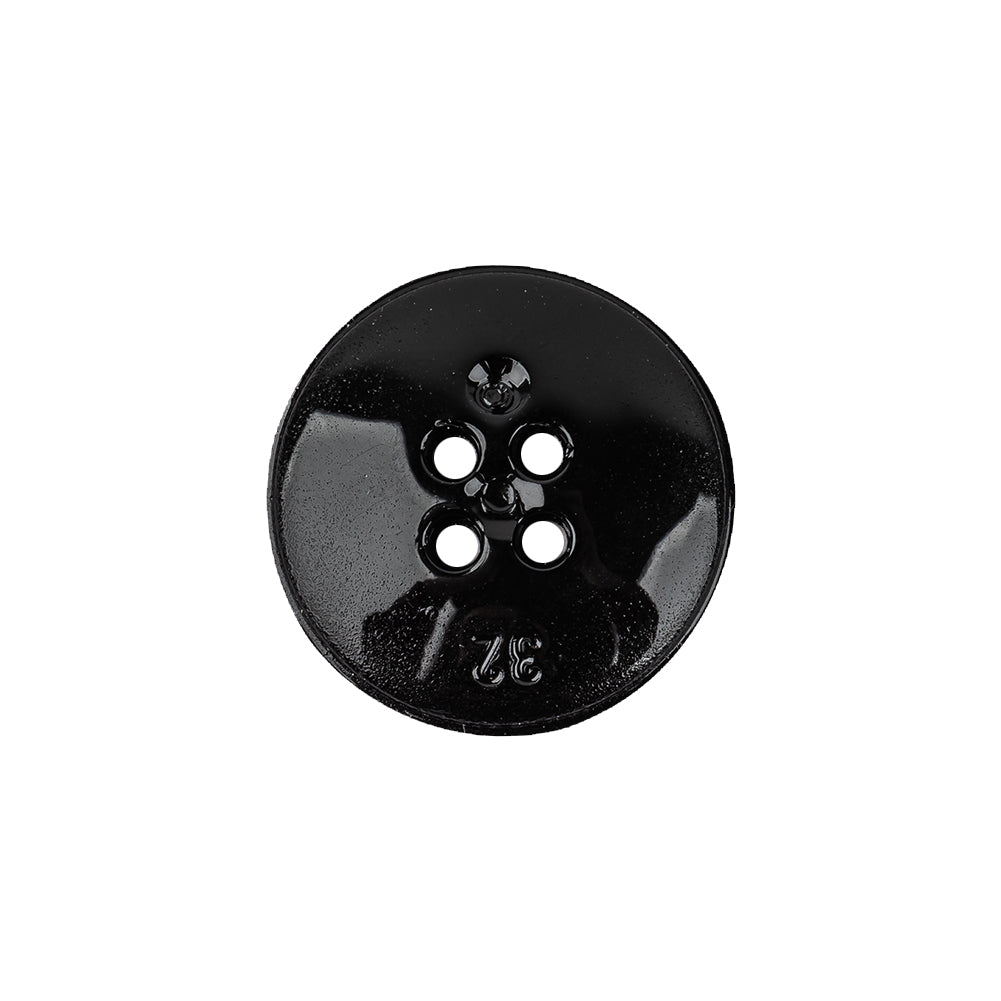 Italian Glossy Deep Roast Abstract Molded 4-Hole Faux Leather Button - 32L/20mm Detail
