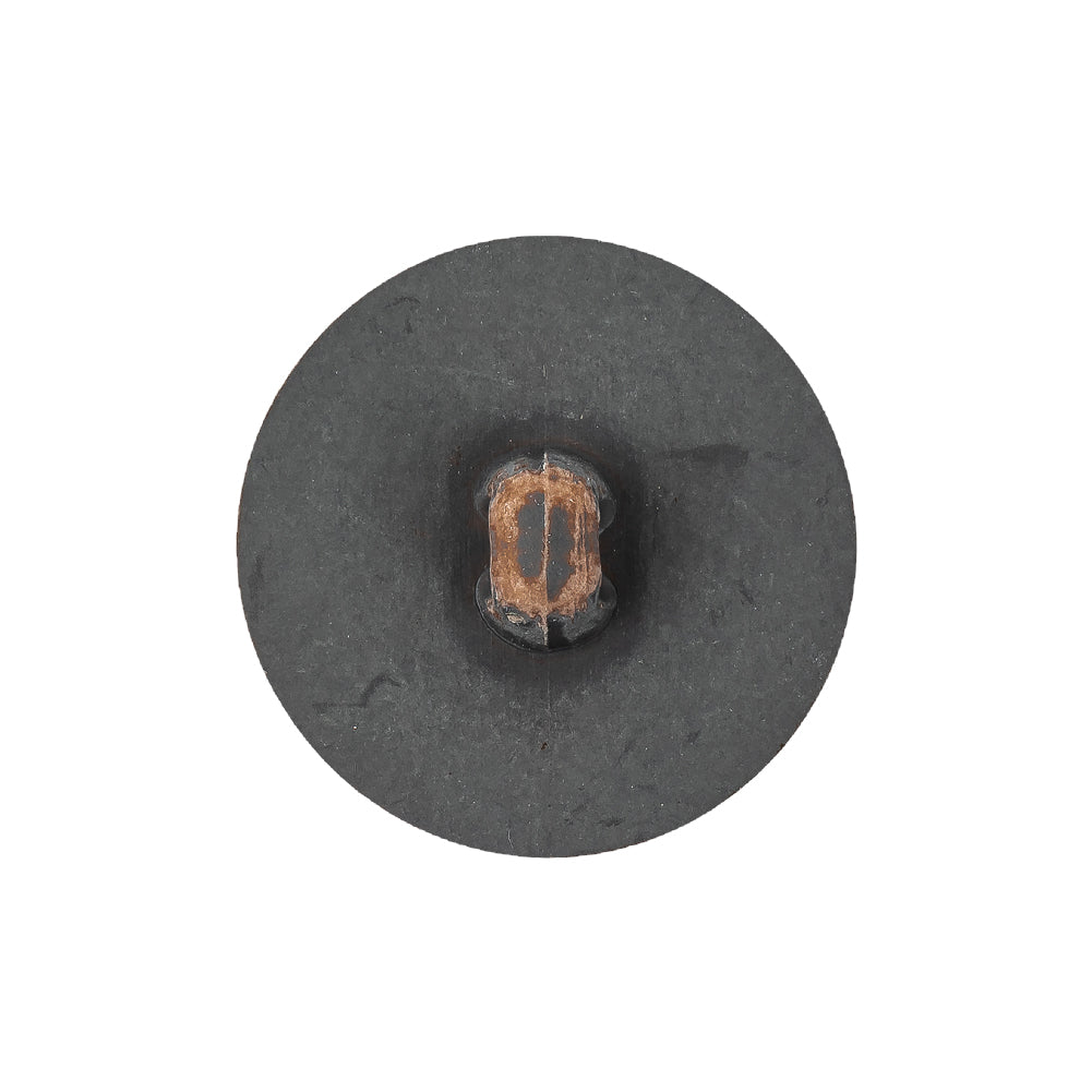 Italian Acorn and Dark Gull Gray Weathered Faux Leather Shank Back Button - 38L/24mm Detail