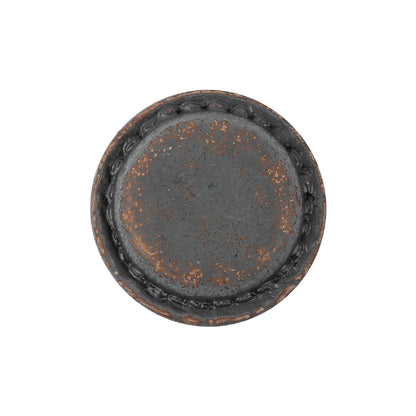 Italian Acorn and Dark Gull Gray Weathered Faux Leather Shank Back Button - 38L/24mm