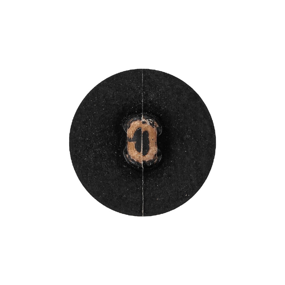Italian Chocolate Plum and Canteen Weathered Faux Leather Shank Back Button - 34L/21.5mm Detail