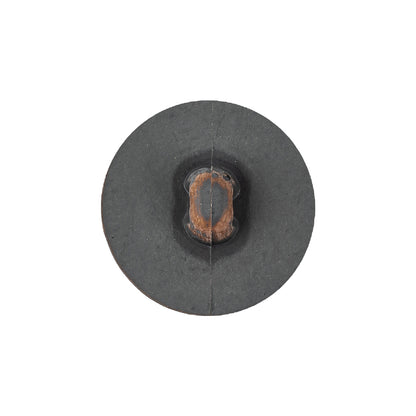 Italian Acorn and Dark Gull Gray Weathered Faux Leather Shank Back Button - 34L/21.5mm Detail