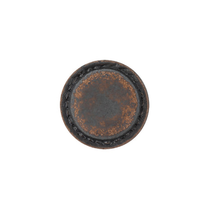 Italian Acorn and Dark Gull Gray Weathered Faux Leather Shank Back Button - 28L/18mm