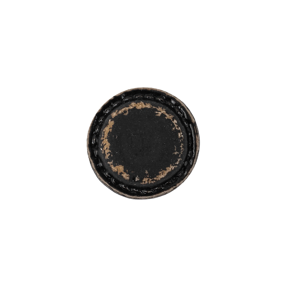 Italian Chocolate Plum and Canteen Weathered Faux Leather Shank Back Button - 24L/15mm