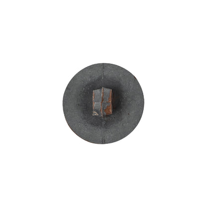 Italian Acorn and Dark Gull Gray Weathered Faux Leather Shank Back Button - 24L/15mm Detail