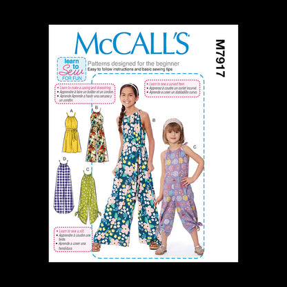 McCall's Girls' Jumpsuit and Romper Pattern M7917 Size CCE (3-4-5-6)
