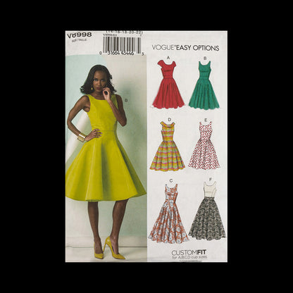 Vogue Misses' Dress Pattern V8998 Size A5 (6-8-10-12-14)