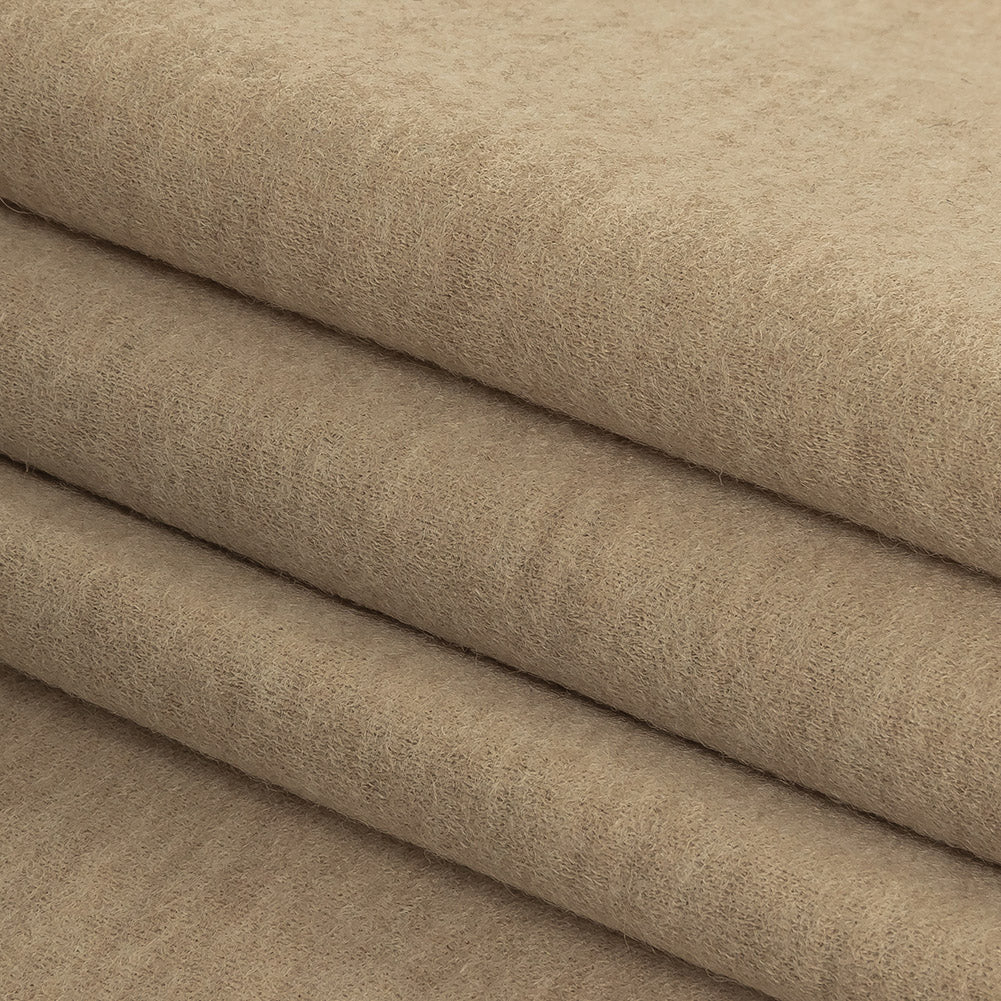 Heathered Doeskin and Angora Brushed Wool Knit Folded